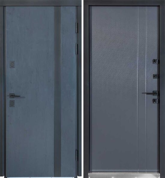 Metāla durvis TERMO HOUSE 710/265 Tumšs antracīts/Antracīts pelēks